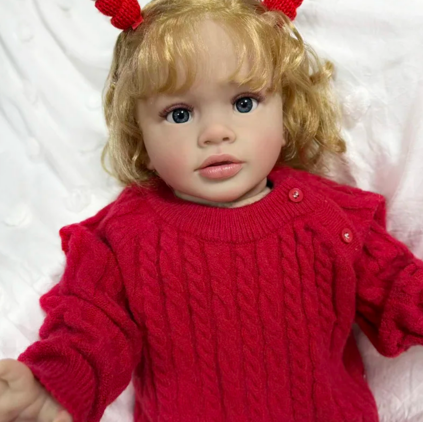 Blossom – 25" Lifelike Blonde Curly Reborn Toddler Girl Doll