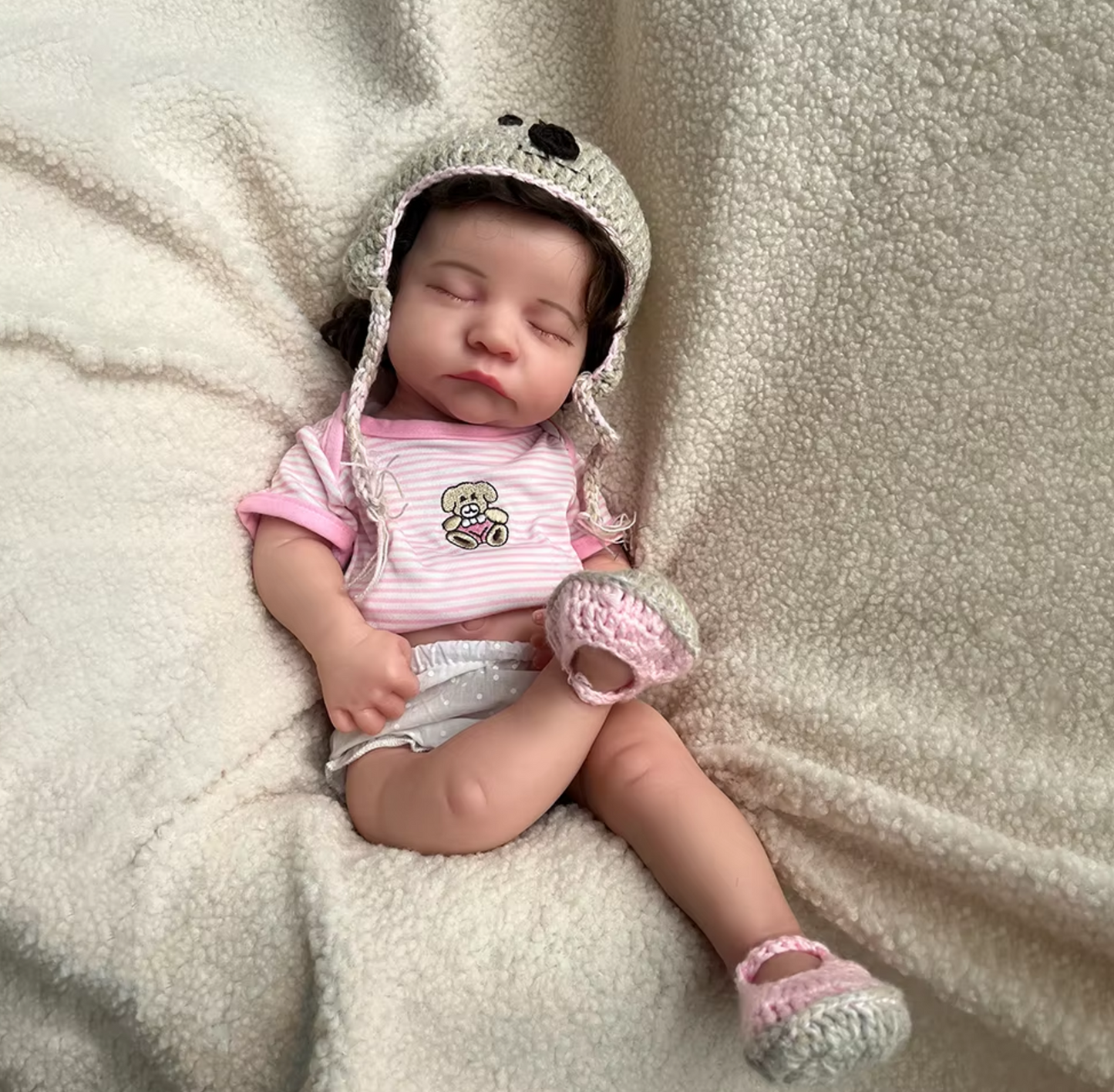 Levi: 50cm Premium Hyper-Realistic Full Body Soft Silicone Reborn Baby Girl Doll with Hair and Visible Veins