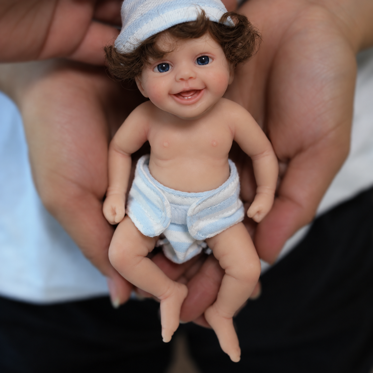 Mason – 6" Palm-Sized Full Silicone Mini Reborn Baby | Expressive Eyes & Sweet Smile