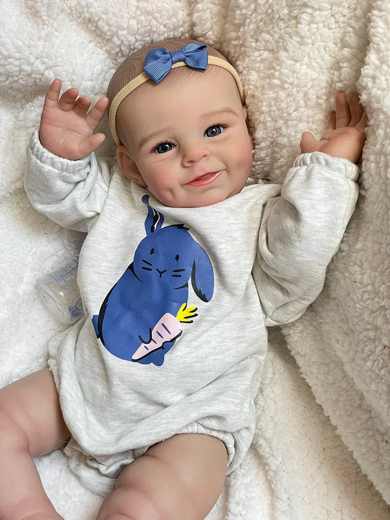 Mia – 20-Inch Smiling Reborn Baby Doll with Bright Blue Eyes & Soft Cuddly Body