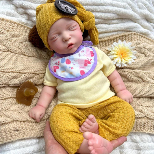 Amelie 18-Inch Full Silicone Baby Doll – Realistic Sleeping Reborn Baby Girl