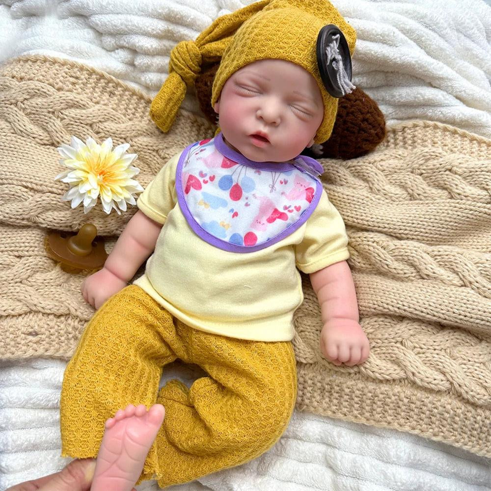 Amelie 18-Inch Full Silicone Baby Doll – Realistic Sleeping Reborn Baby Girl