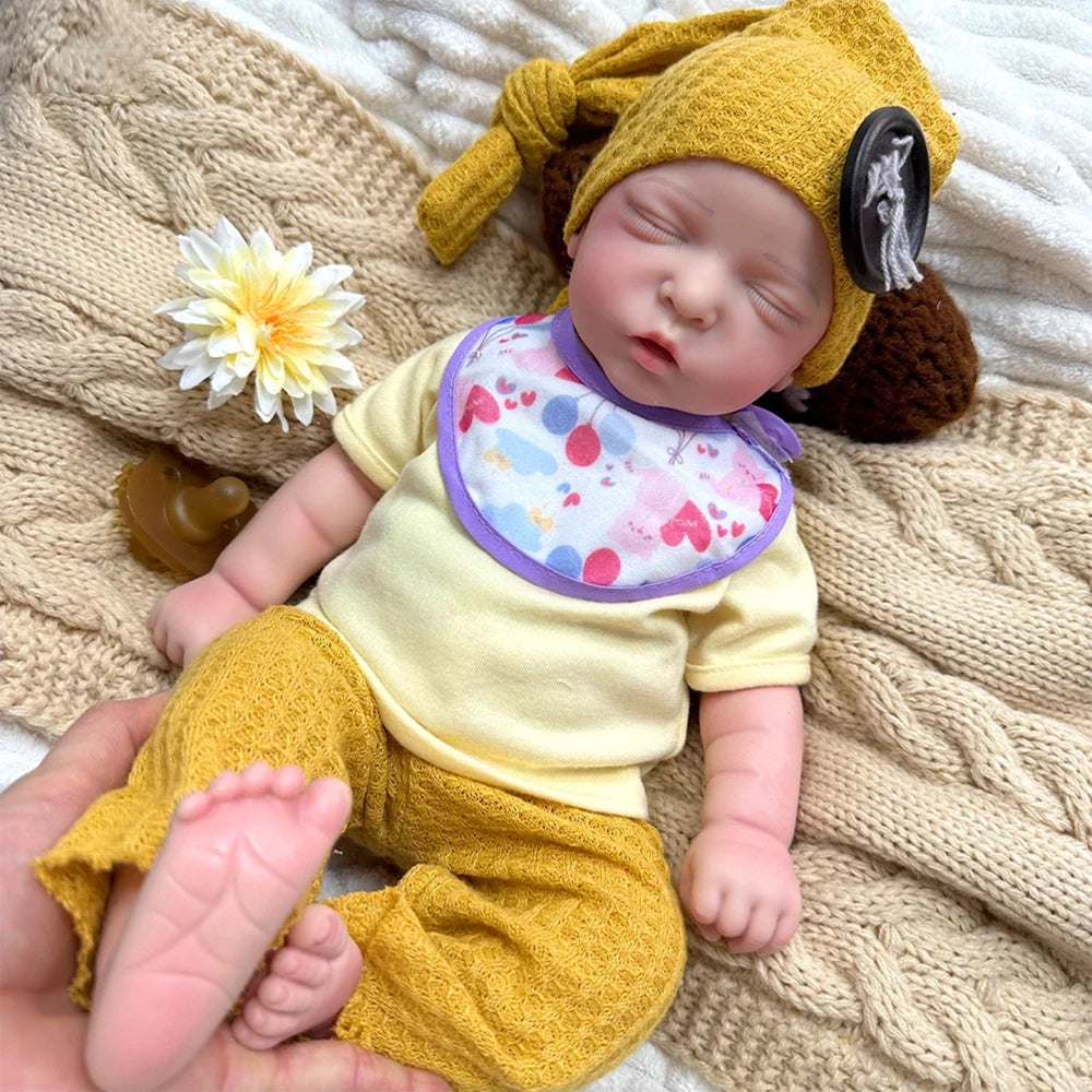 Amelie 18-Inch Full Silicone Baby Doll – Realistic Sleeping Reborn Baby Girl