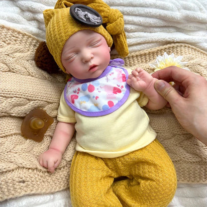 Amelie 18-Inch Full Silicone Baby Doll – Realistic Sleeping Reborn Baby Girl