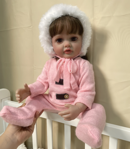 Ava – 22-Inch Adorable Toddler Reborn Doll with Hand-Rooted Hair