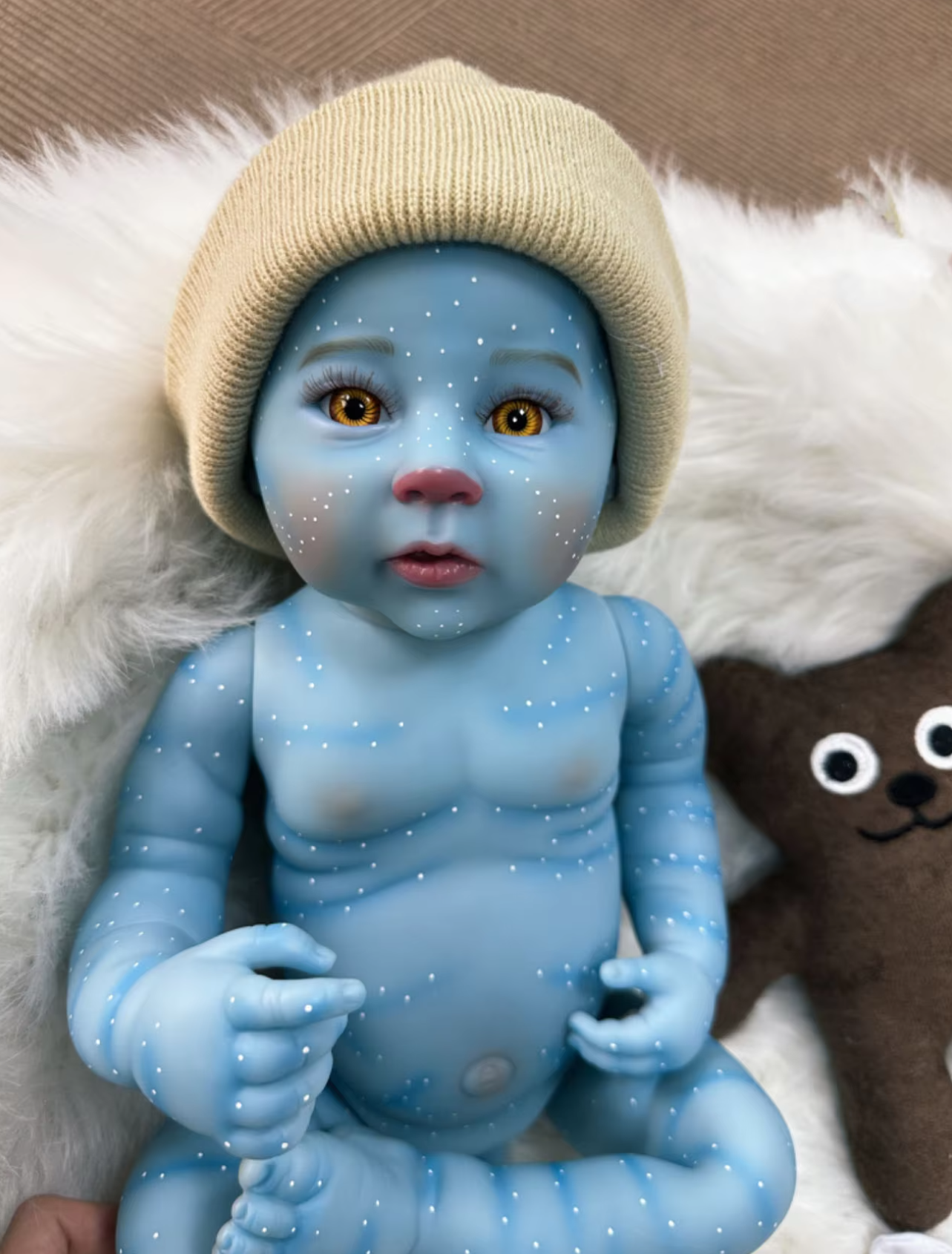 Avatar-Inspired Glow-in-the-Dark Reborn Doll “Nova” – 50 cm, with 3D-Painted Skin & Visible Veins