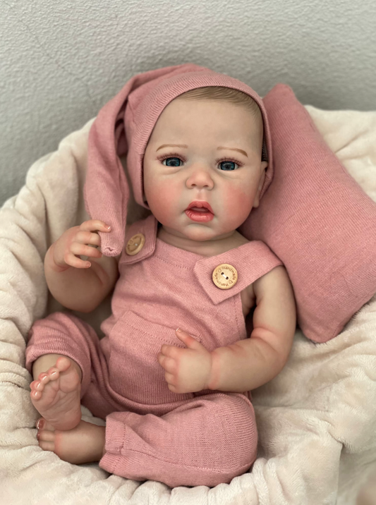 “Grace” Reborn Baby Girl, 19 Inches – Handcrafted with 3D Painted Skin