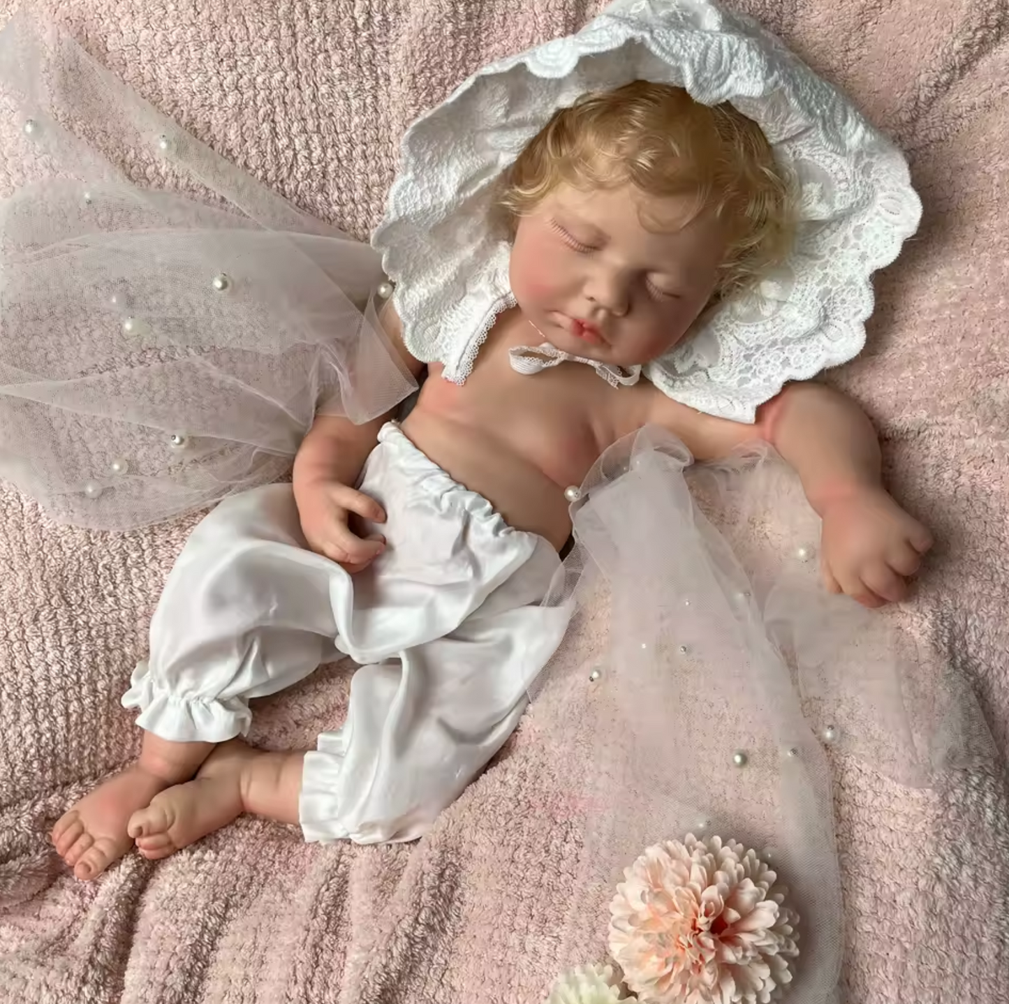 Jordan – 20-Inch (50 cm) Full Body Silicone Reborn Baby Doll with Rooted Blonde Hair & Open Mouth