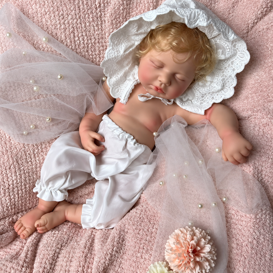 Jordan – 20-Inch (50 cm) Full Body Silicone Reborn Baby Doll with Rooted Blonde Hair & Open Mouth