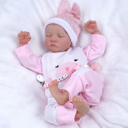 Levi Reborn Baby Doll: 17-Inch Realistic Newborn with 3D Skin Tone – Available in Full Vinyl or Cloth Body