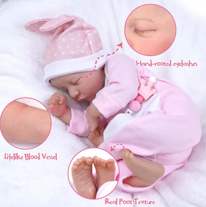 Levi Reborn Baby Doll: 17-Inch Realistic Newborn with 3D Skin Tone – Available in Full Vinyl or Cloth Body