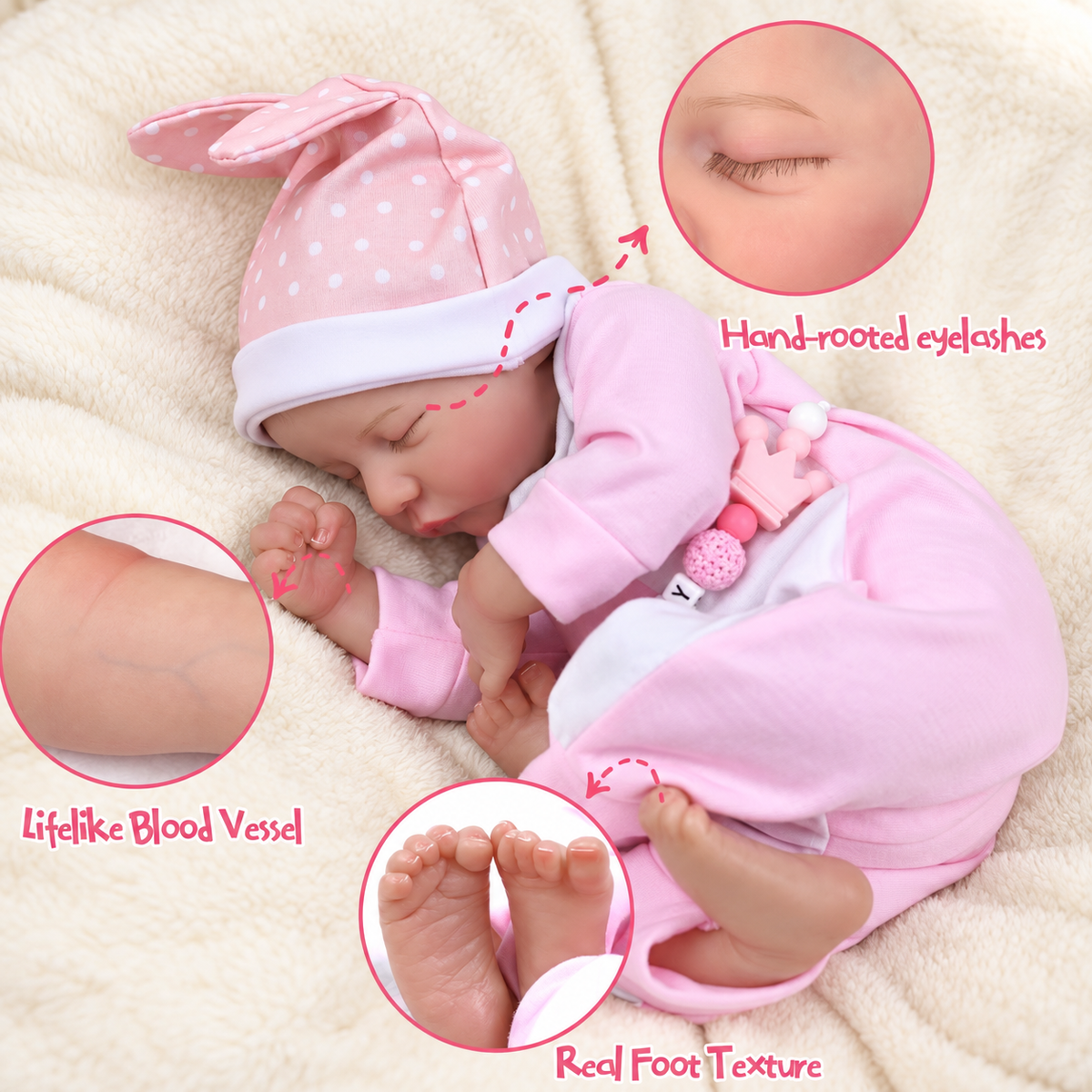 Levi Reborn Baby Doll: 17-Inch Realistic Newborn with 3D Skin Tone – Available in Full Vinyl or Cloth Body – photo 2
