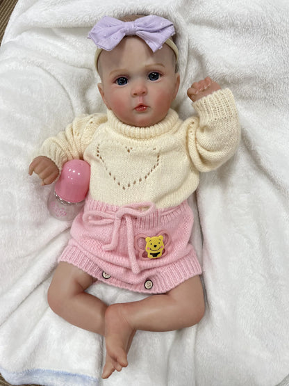 Lia – 19-Inch Adorable Reborn Baby Doll with Blue Eyes & Soft Cuddly Body