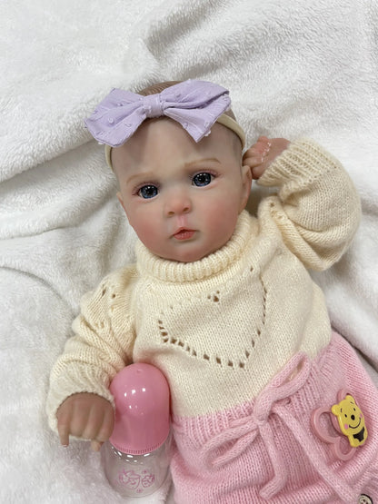 Lia – 19-Inch Adorable Reborn Baby Doll with Blue Eyes & Soft Cuddly Body