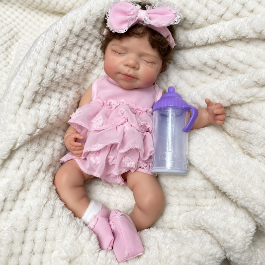 Lila – 13" Full-Body Silicone Reborn Baby Girl with Hand-Rooted Hair