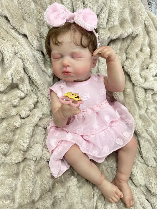 Washable Newborn Baby Reborn Doll - 20-Inch Lifelike Vinyl LouLou Doll