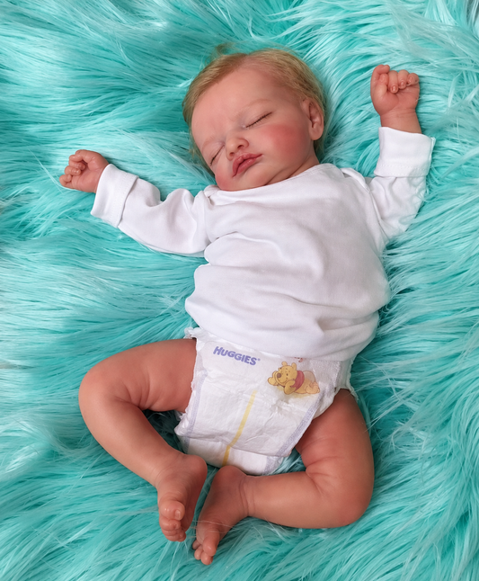 Luna – Peacefully Sleeping 19" Reborn Baby Girl | Soft Cuddly Body & Rooted Blonde Hair