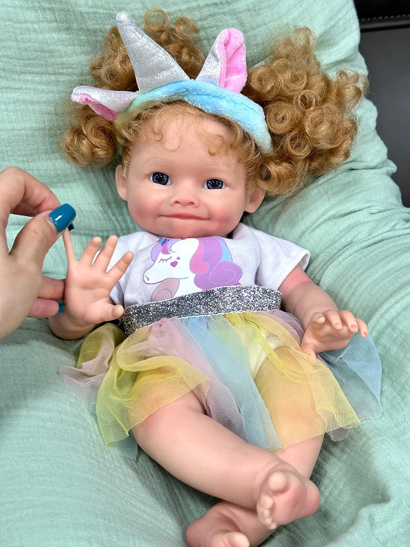 Maya – 16" Full Body Silicone Reborn Baby Girl Doll with Hand Rooted Blonde Hair