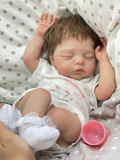 Mila – 20-Inch Sleeping Newborn Reborn Baby Girl Doll with Hand-Implanted Hair