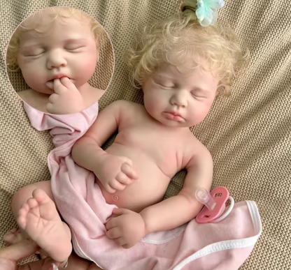 Noah – 20-Inch (50 cm) Full Silicone Reborn Baby Doll with Rooted Blonde Hair & Open Mouth