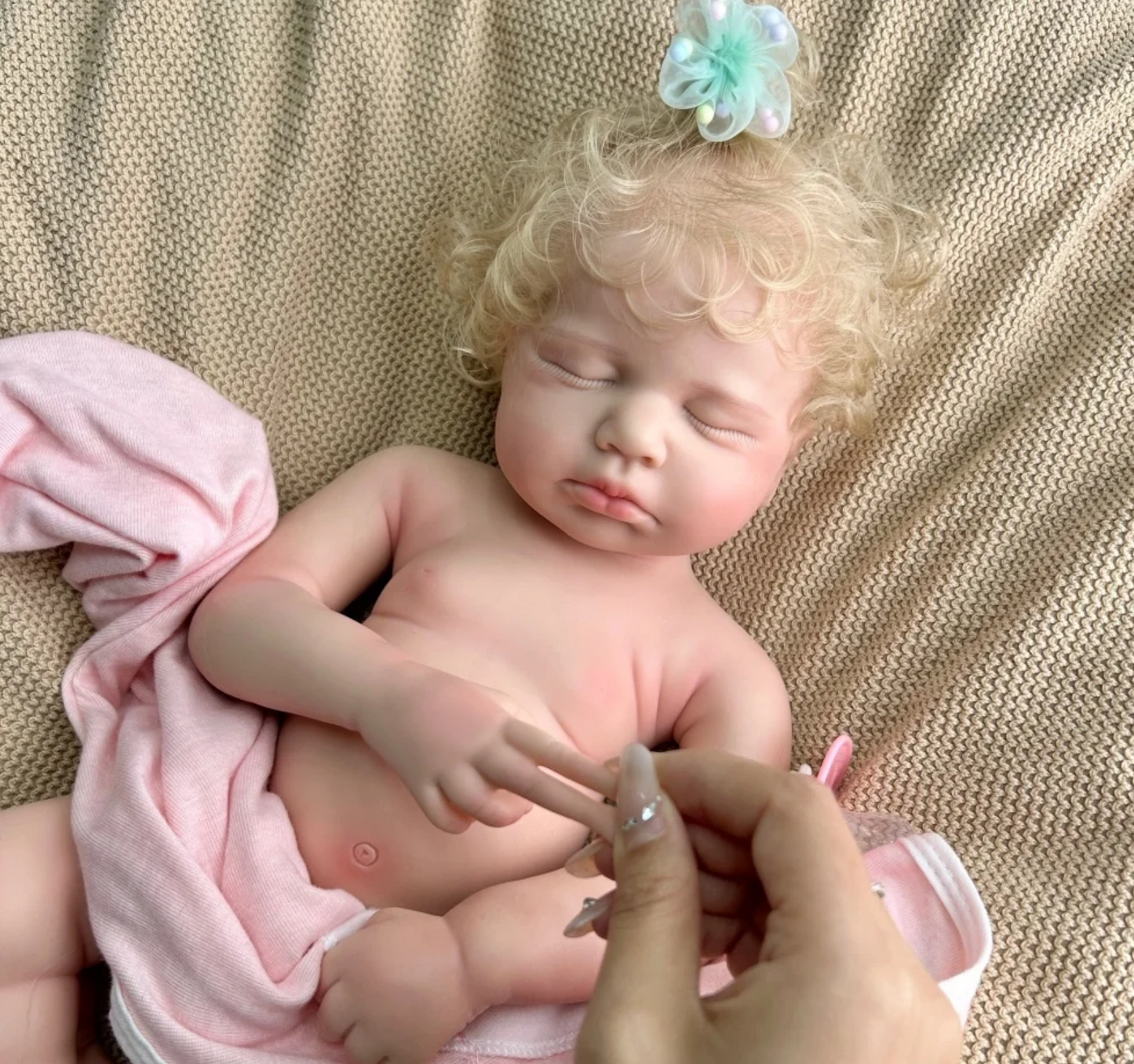 Noah – 20-Inch (50 cm) Full Silicone Reborn Baby Doll with Rooted Blonde Hair & Open Mouth