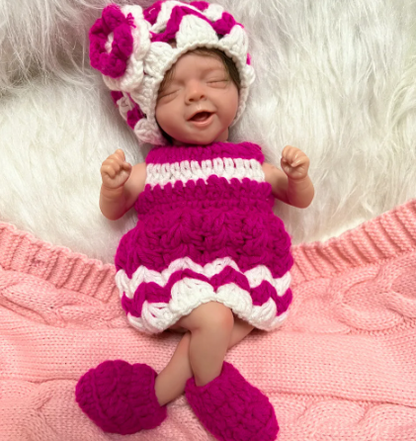 Mini Girl Reborn Baby Doll - 12-Inch Lifelike Silicone Companion