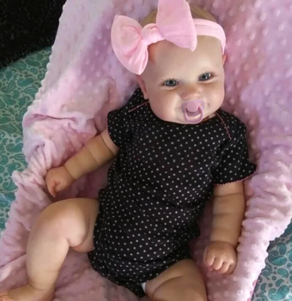 Reborn Baby Doll Maddie - Smiling Girl with Visible Veins, 19-Inch Lifelike Masterpiece