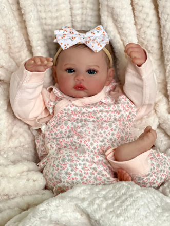 Reborn Baby Doll Meadow - 17-Inch Lifelike Finished Premium Doll with 3D Painted Skin