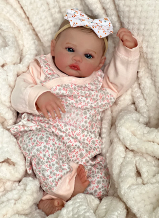 Reborn Baby Doll Meadow - 17-Inch Lifelike Finished Premium Doll with 3D Painted Skin