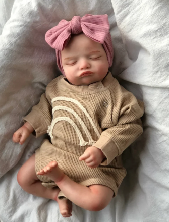 Newborn Sleeping Reborn Doll Rosalie - 46 cm Lifelike Baby with 3D Skin Tone