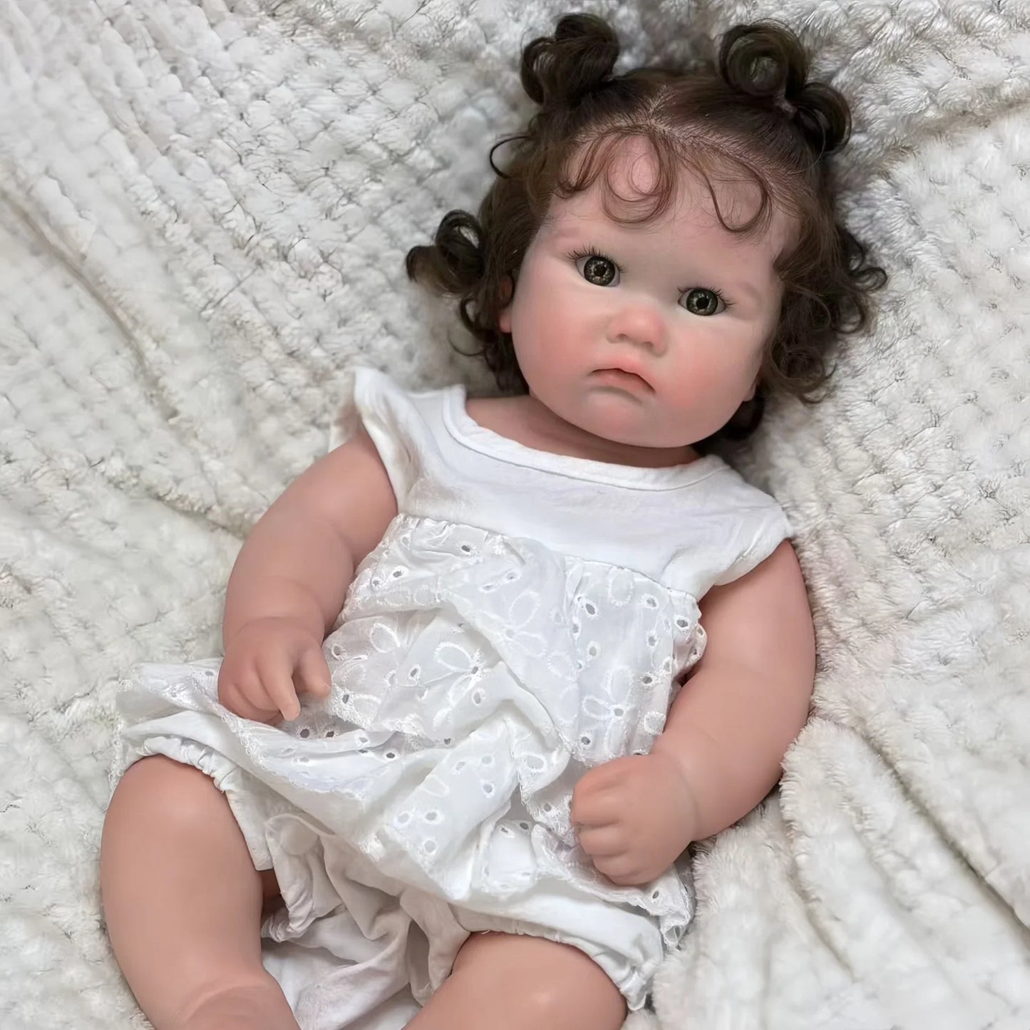 Charlotte 18-Inch Full Silicone Baby Doll Girl with Hand-Rooted Hair