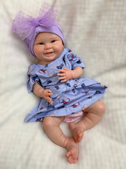 Rosie 18-Inch Full Silicone Baby Doll – Realistic Smiling Reborn Baby Girl