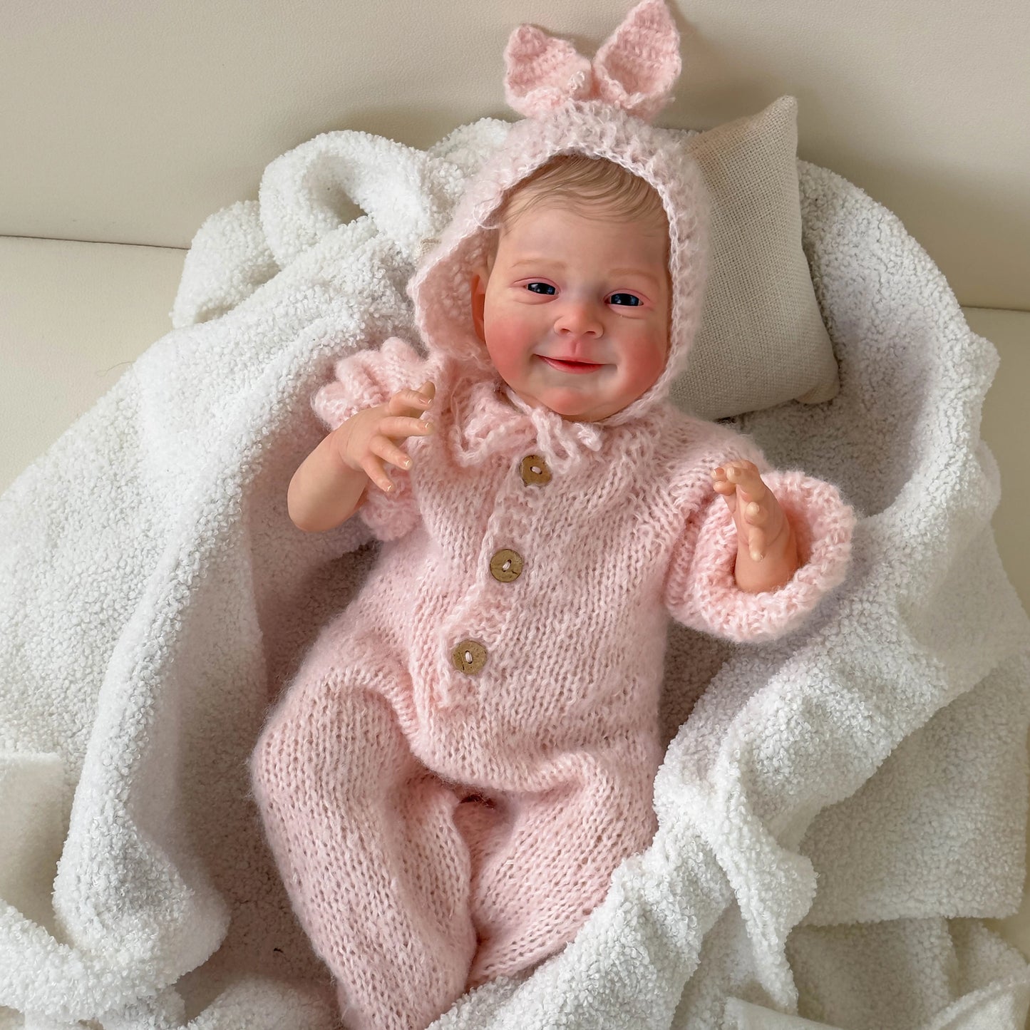 "Sebastia" - The Awake Newborn Reborn Baby Doll with Hand-Painted Details