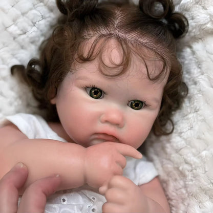 Charlotte 18-Inch Full Silicone Baby Doll Girl with Hand-Rooted Hair