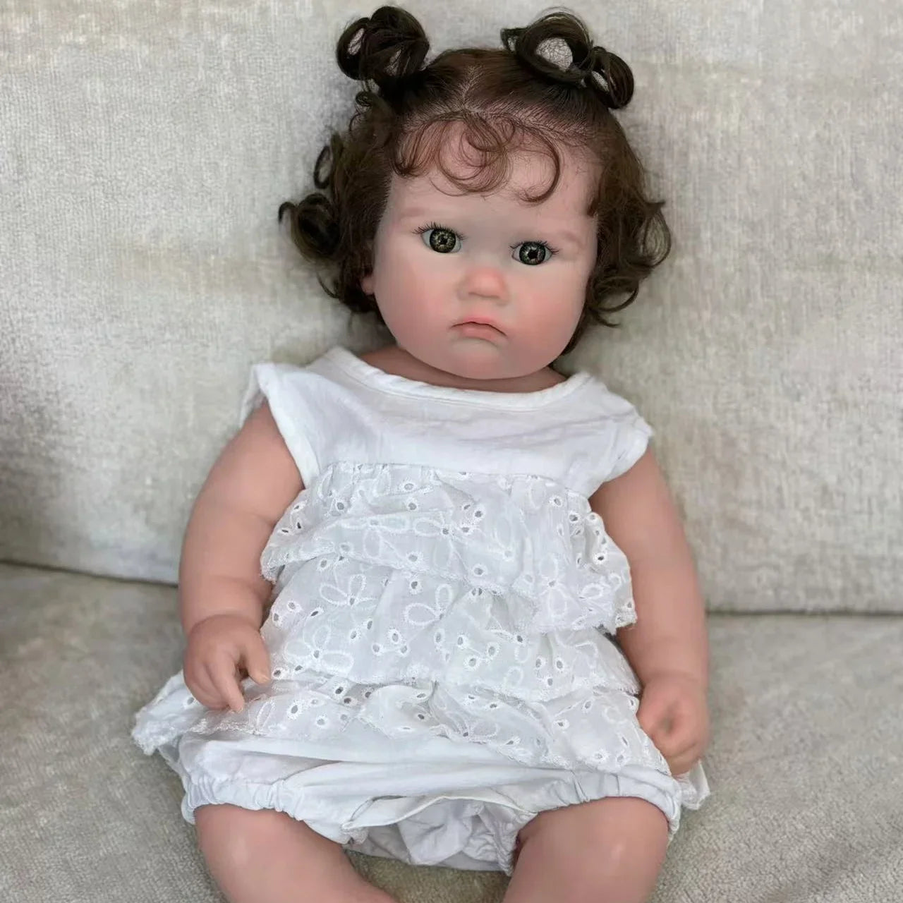 Charlotte 18-Inch Full Silicone Baby Doll Girl with Hand-Rooted Hair