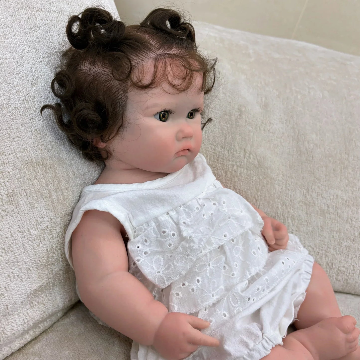 Charlotte 18-Inch Full Silicone Baby Doll Girl with Hand-Rooted Hair