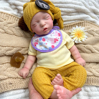 Amelie Full Silicone Baby Doll – 18-Inch Sleeping Reborn Girl