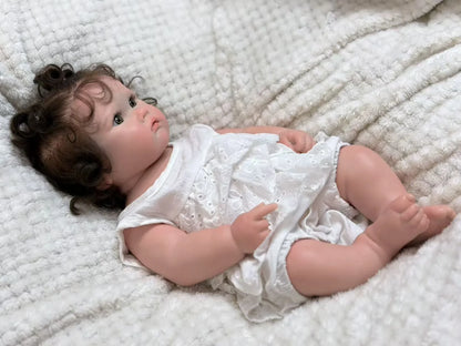 Charlotte 18-Inch Full Silicone Baby Doll Girl with Hand-Rooted Hair