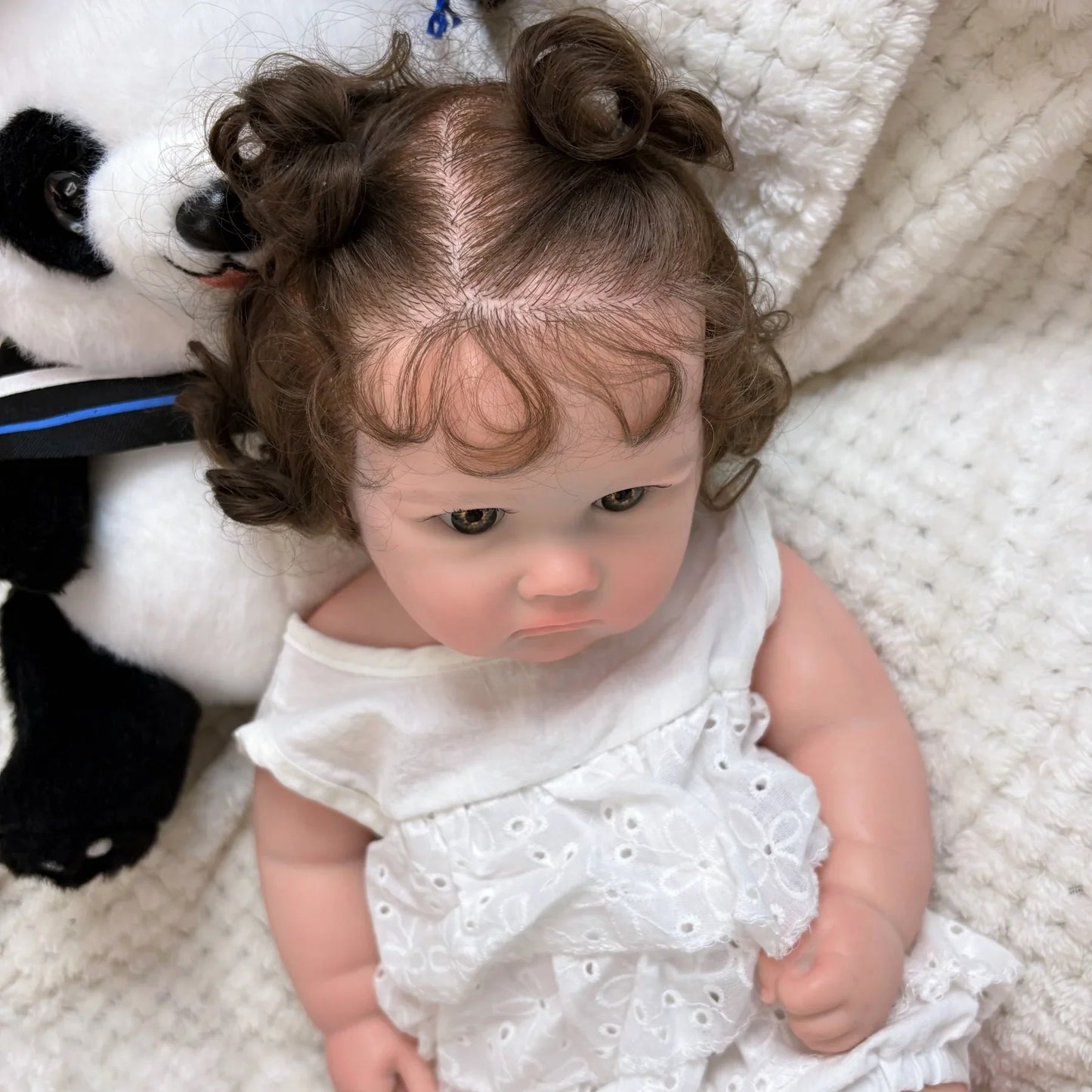 Charlotte 18-Inch Full Silicone Baby Doll Girl with Hand-Rooted Hair