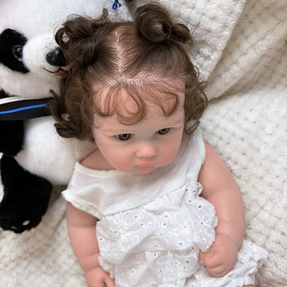 Charlotte 18-Inch Full Silicone Baby Doll Girl with Hand-Rooted Hair
