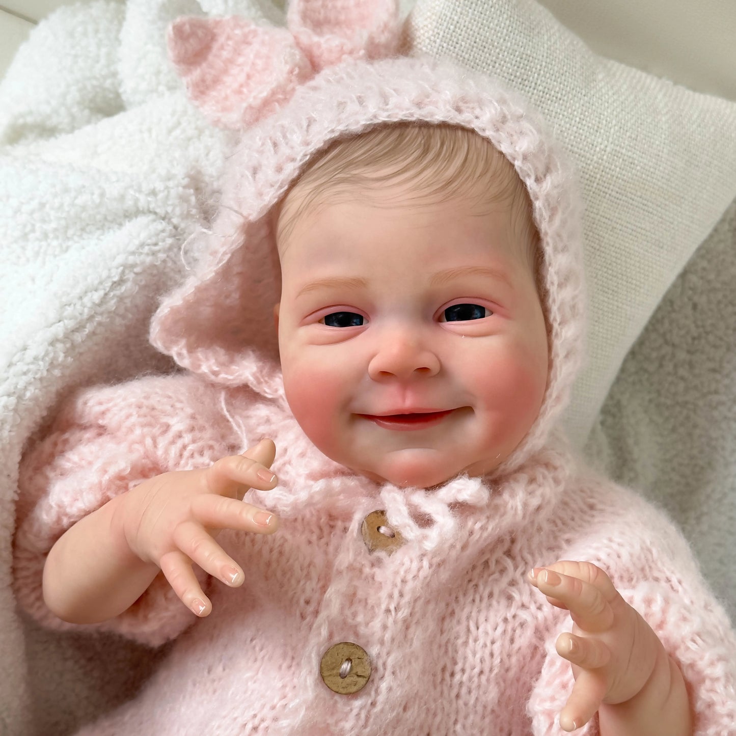 "Sebastia" - The Awake Newborn Reborn Baby Doll with Hand-Painted Details