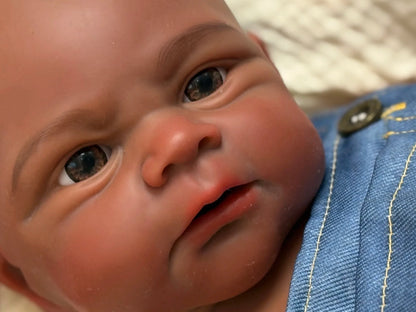 Amari 18-Inch African American Full Silicone Baby Doll Boy