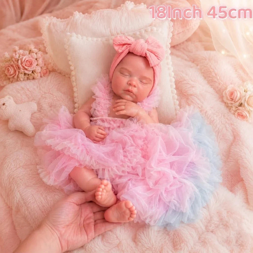 Peaches Full Silicone Baby Doll – 18-Inch Sleeping Reborn Girl