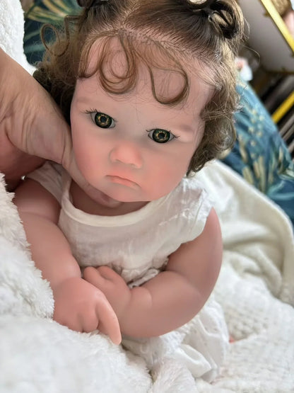 Charlotte 18-Inch Full Silicone Baby Doll Girl with Hand-Rooted Hair