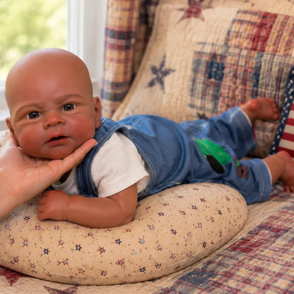 Amari 18-Inch African American Full Silicone Baby Doll Boy