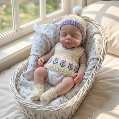 Irys 12-Inch Full Silicone Baby Doll – Realistic Sleeping Reborn Baby Girl with Open Mouth