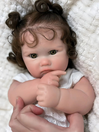 Charlotte 18-Inch Full Silicone Baby Doll Girl with Hand-Rooted Hair