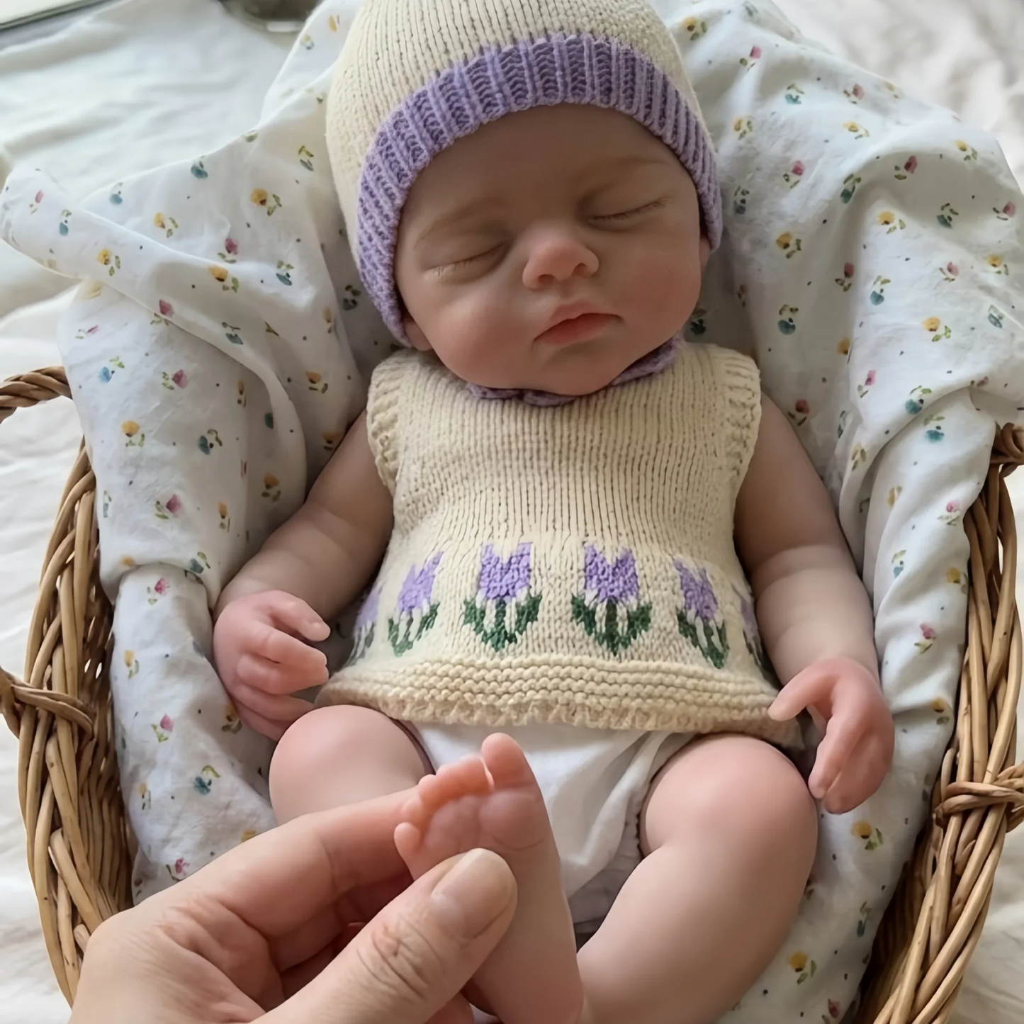 Irys 12-Inch Full Silicone Baby Doll – Realistic Sleeping Reborn Baby Girl with Open Mouth