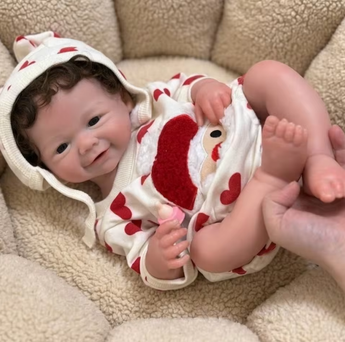 Sienna – 18-Inch Full Body Silicone Cute Reborn Baby Doll with Open Eyes, Open Mouth & Hand-Rooted Hair