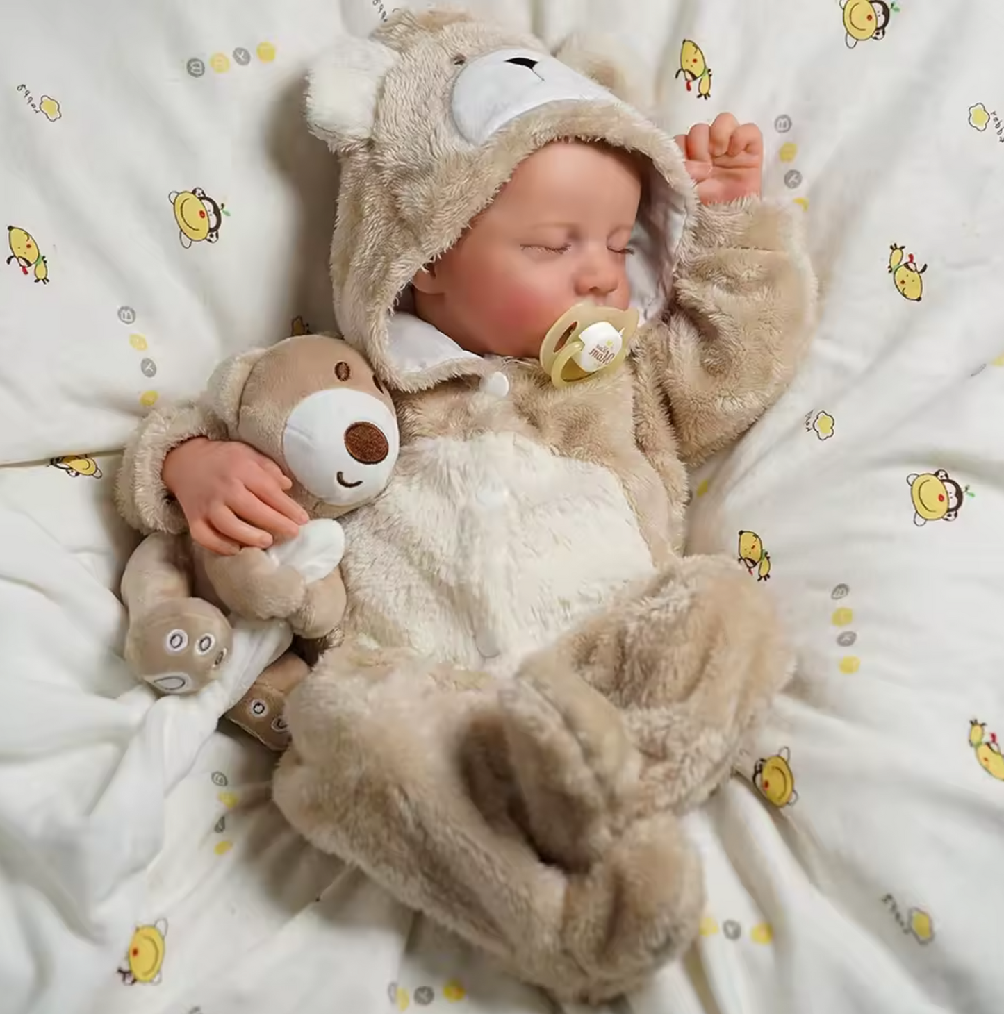 Bear Hugs – 18" Sleeping Full Vinyl Reborn Baby Doll